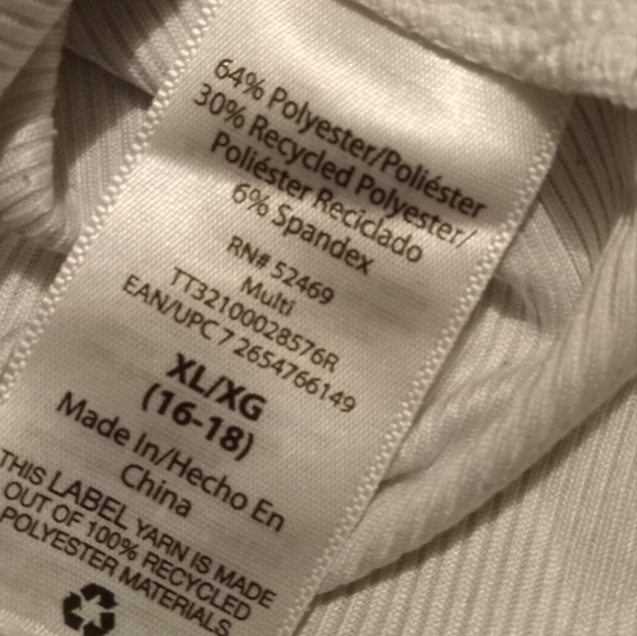 5 for $10 Time and Tru Multiprint Bejeweled 3/4 Sleeve Sharkbite Hem Top XL - Picture 4 of 6